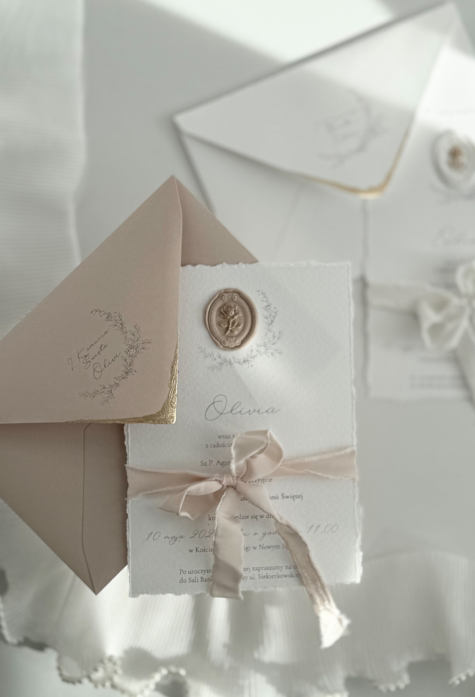Eleganckie Zaproszenie na I Komunię Świętą – Beż - obrazek 5