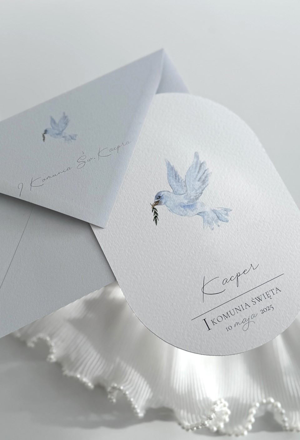 Eleganckie Zaproszenie na I Komunię Świętą – Gołąbek - obrazek 5