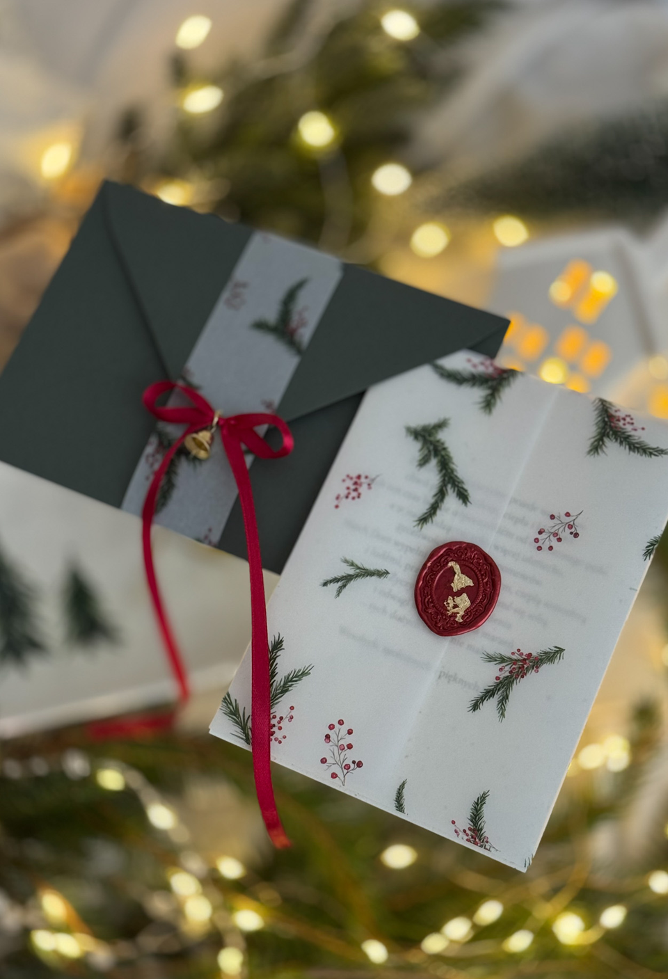 Kartka świąteczna handmade – Świerkowe Gałązki - obrazek 2
