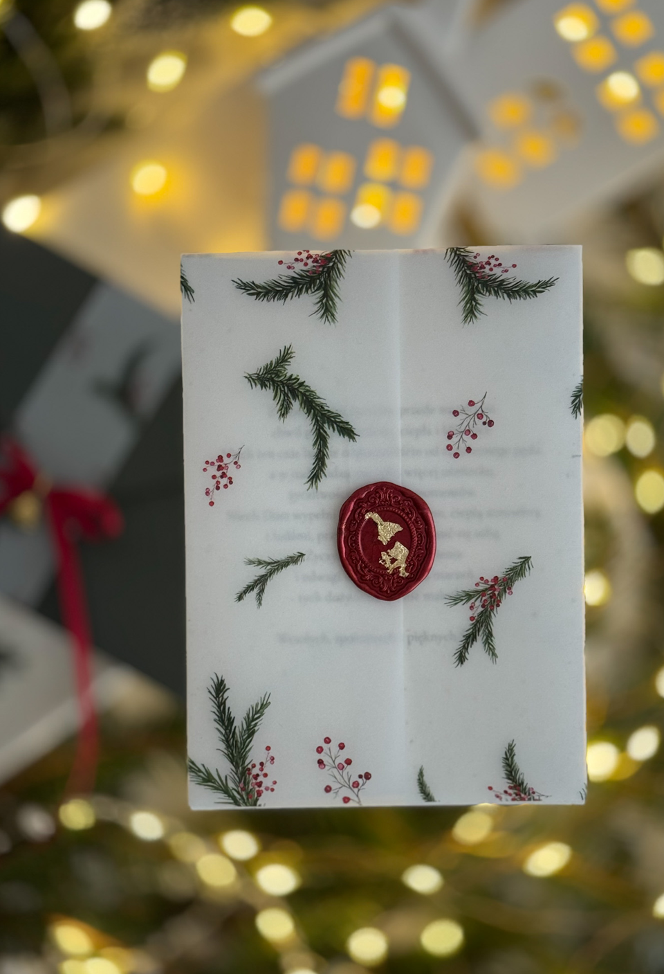 Kartka świąteczna handmade – Świerkowe Gałązki