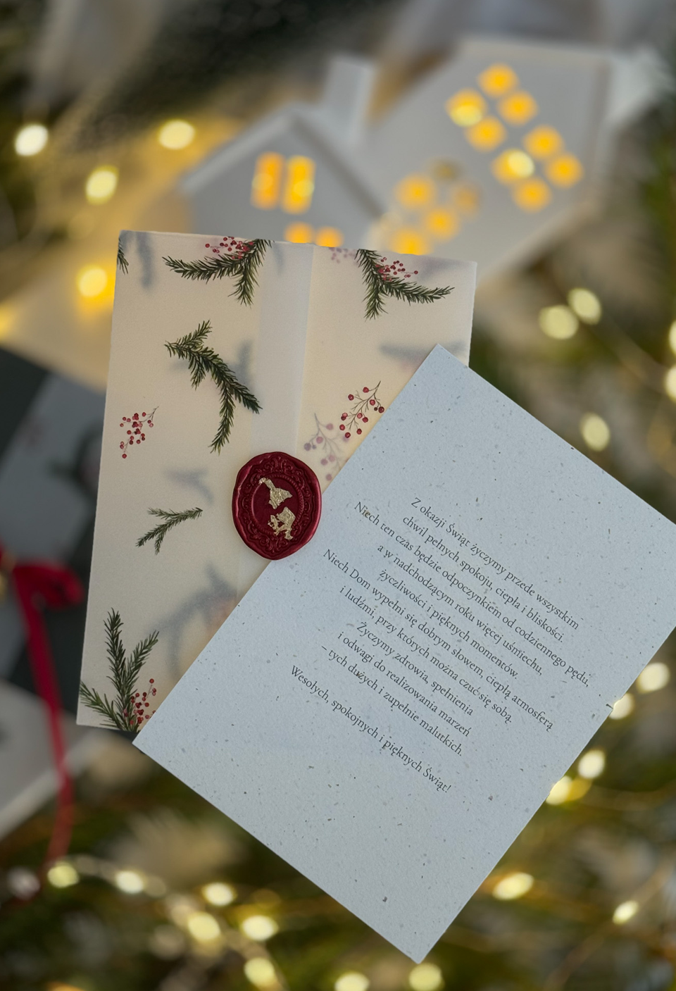 Kartka świąteczna handmade – Świerkowe Gałązki - obrazek 4