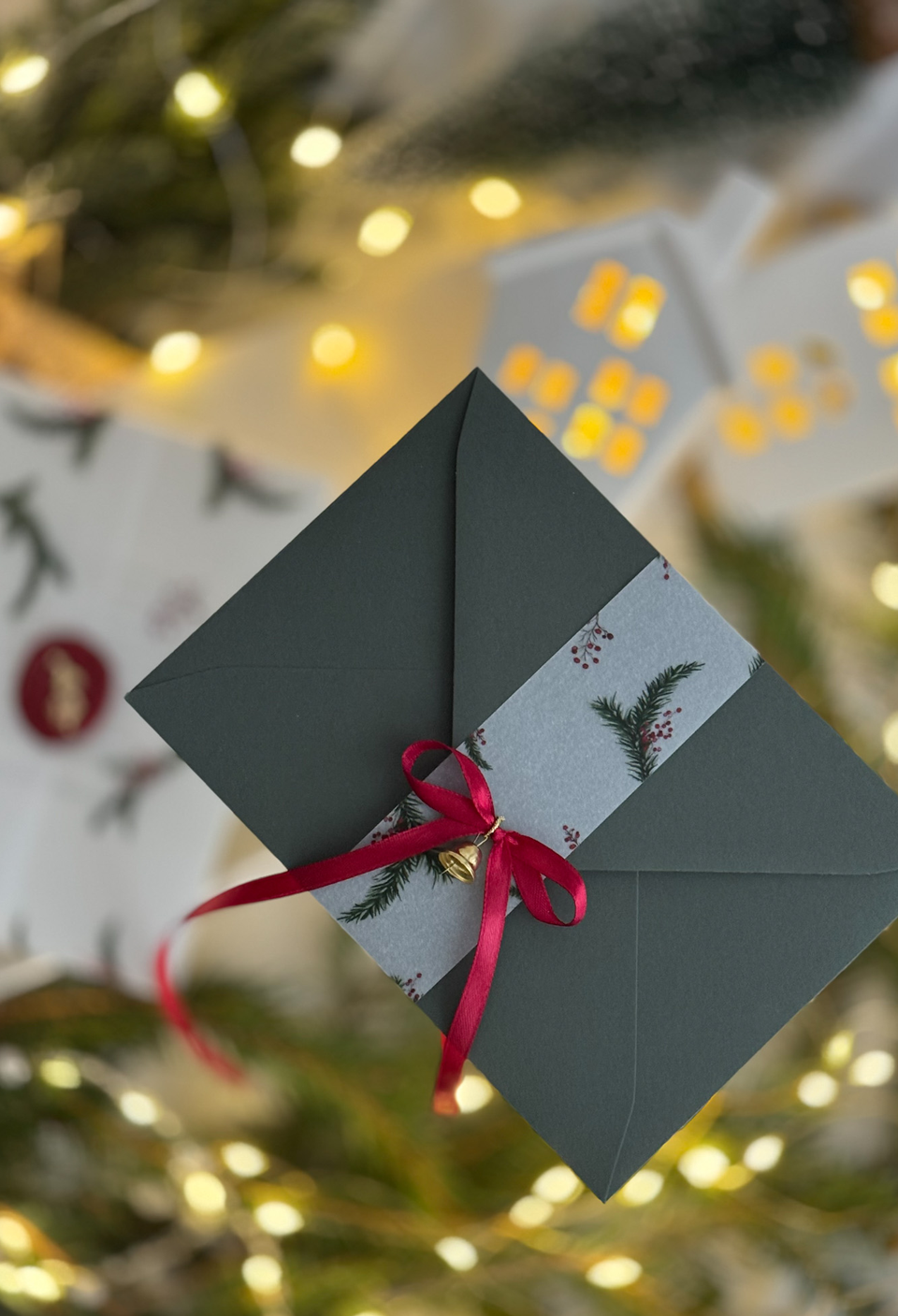 Kartka świąteczna handmade – Świerkowe Gałązki - obrazek 3