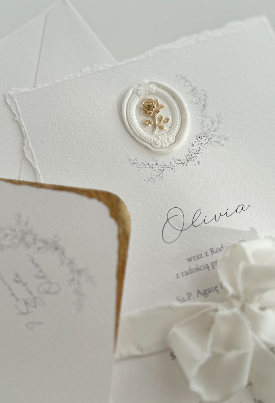 Eleganckie Zaproszenie na I Komunię Świętą – Białe - obrazek 2