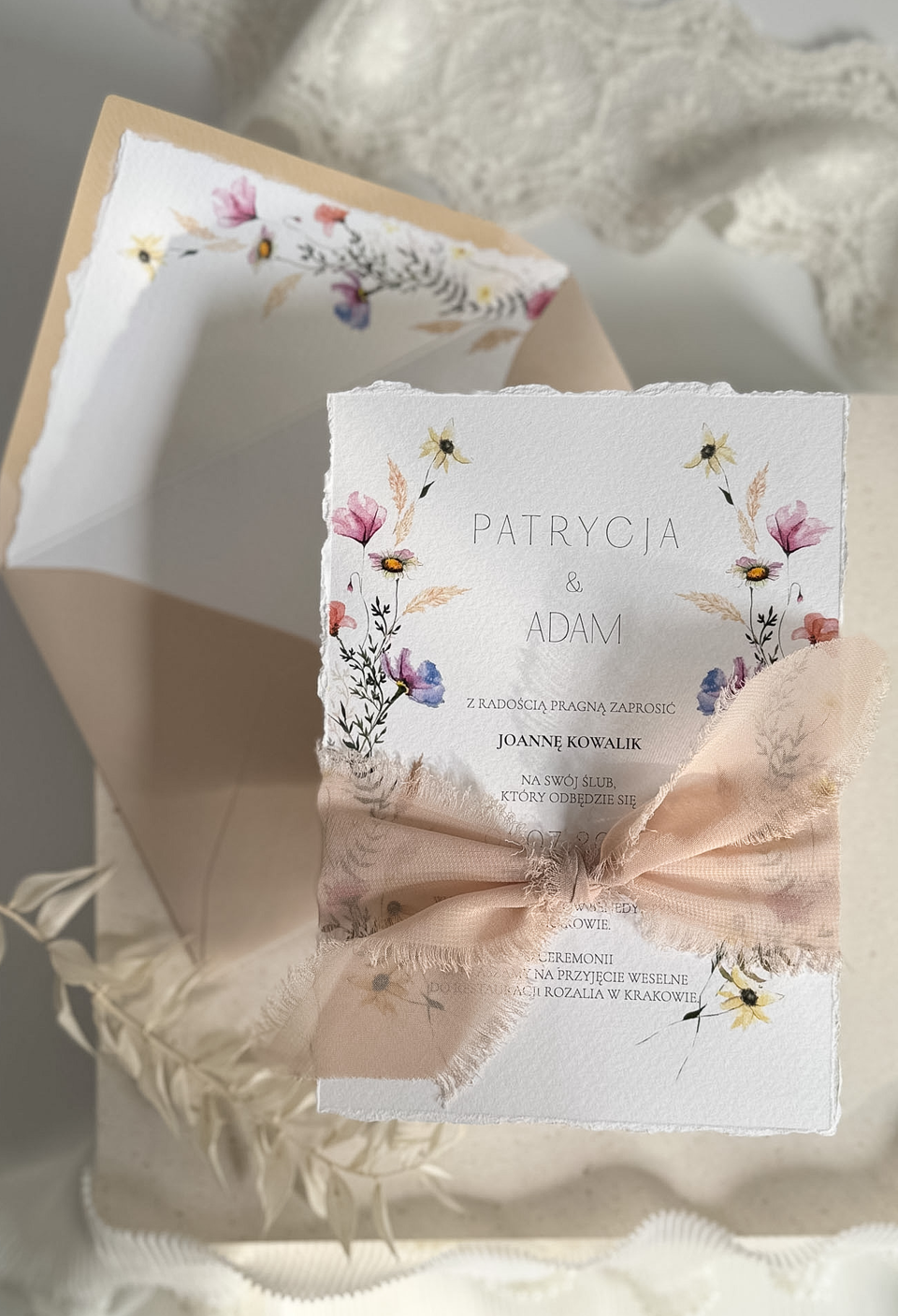 Zaproszenie Ślubne BLOSSOM – kwiatowa elegancja w pastelach - obrazek 2