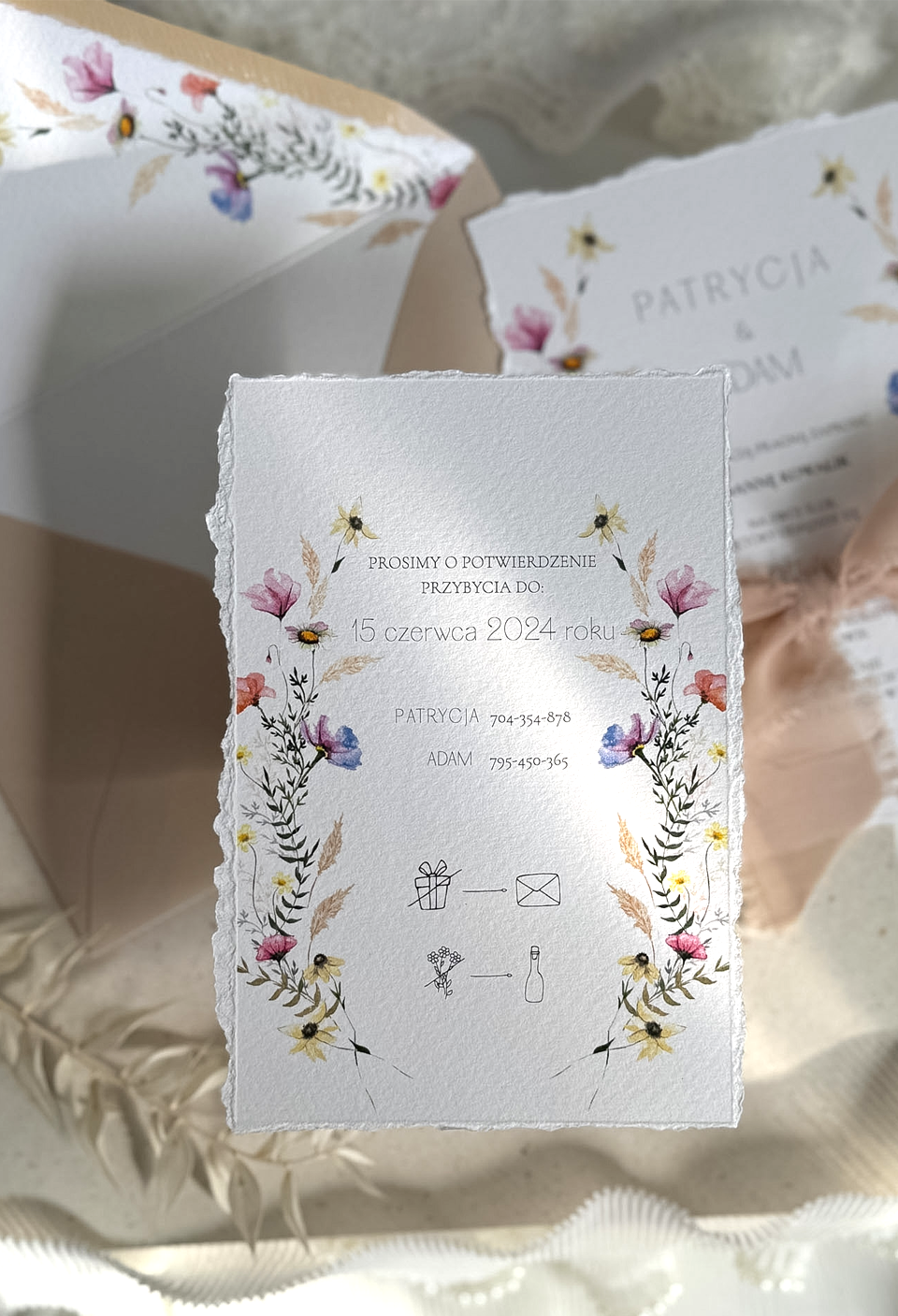 Zaproszenie Ślubne BLOSSOM – kwiatowa elegancja w pastelach - obrazek 3