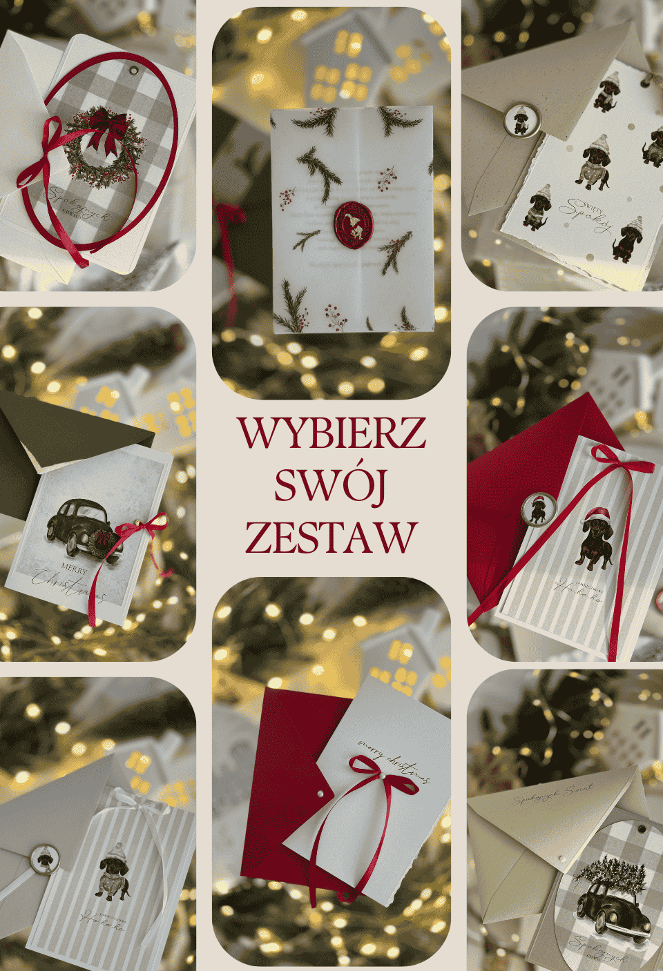 Pakiet 3 kartek świątecznych handmade – Wybierz swój zestaw