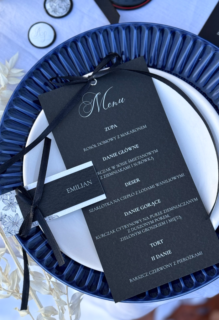Menu Black Bow